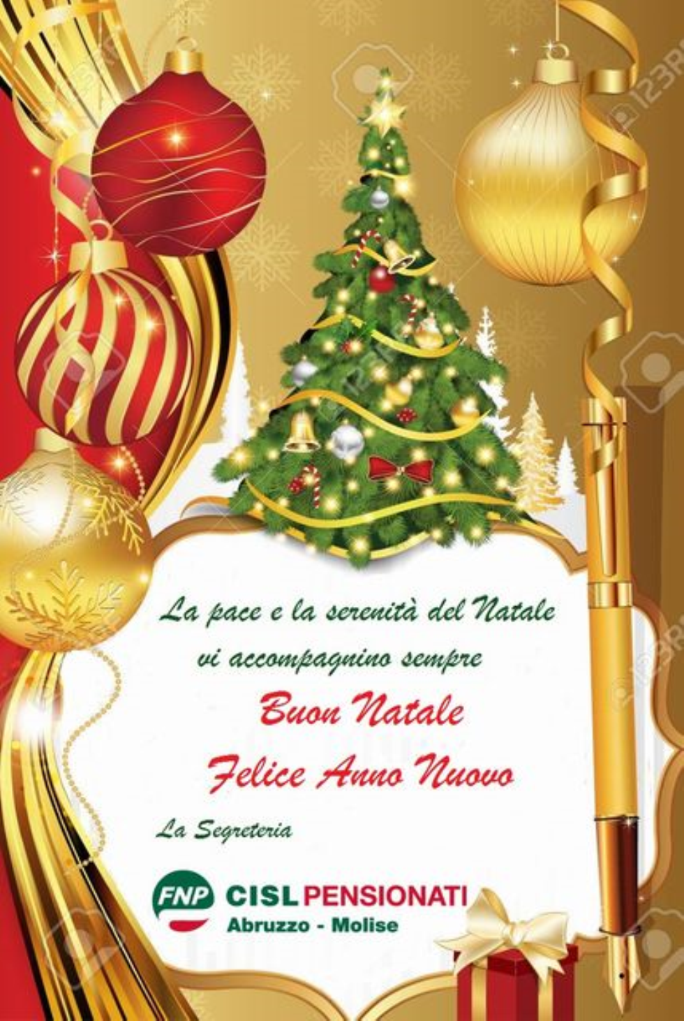 Natale 2019: gli auguri della FNP Cisl Abruzzo Molise.