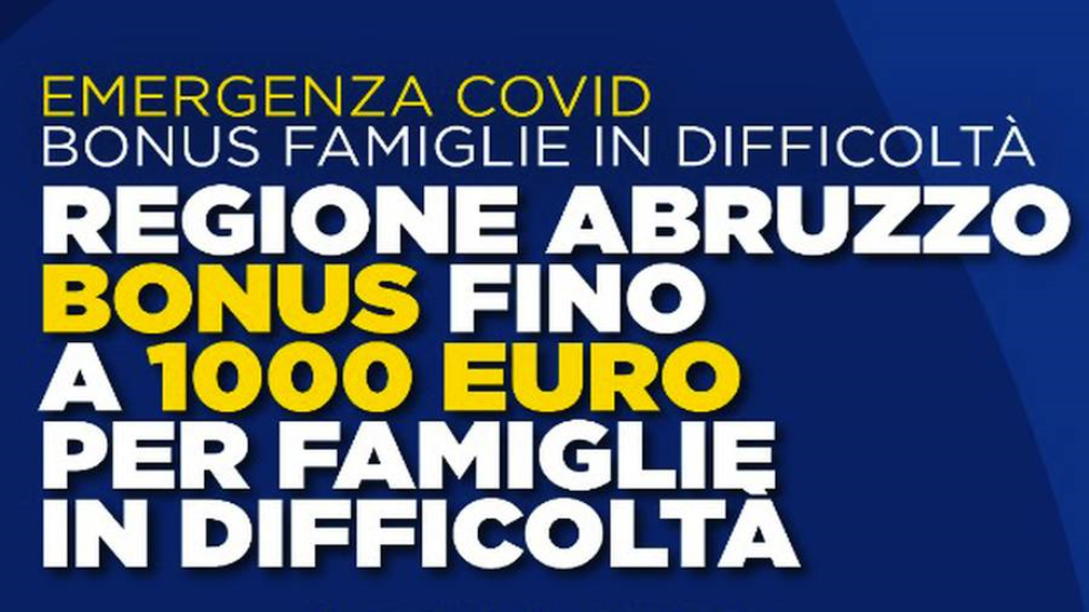 BONUS FAMIGLIE REGIONE ABRUZZO, PUBBLICATO IL PRIMO ELENCO DEI BENEFICIARI
