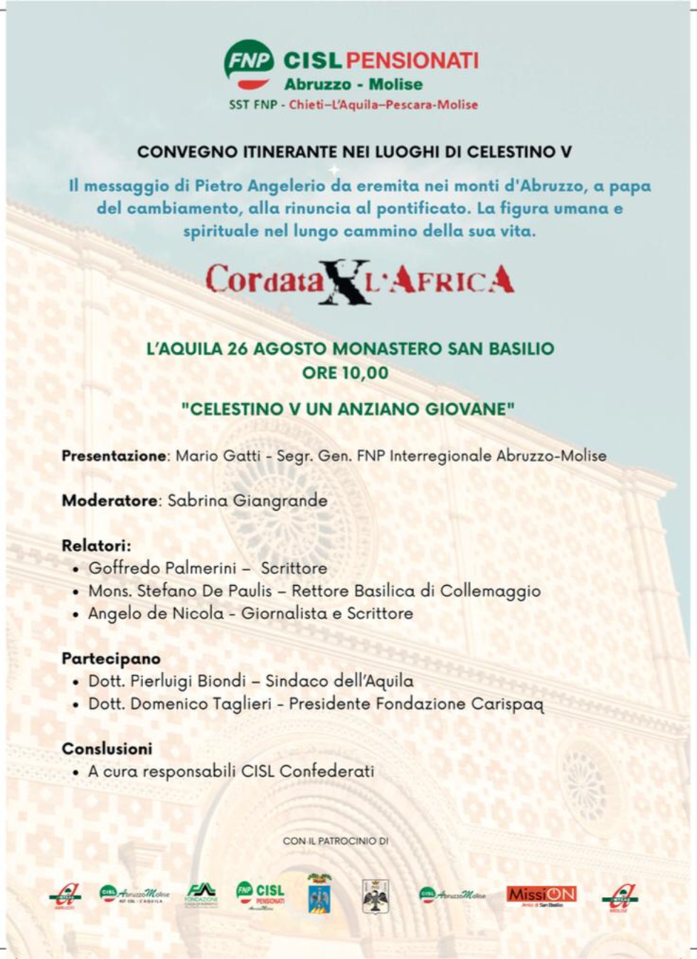 729 Perdonanza Celestiniana, L’Aquila 23-30 agosto 2023