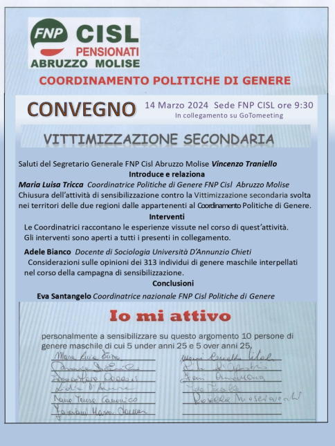 Convegno sulla vittimizzazione secondaria.